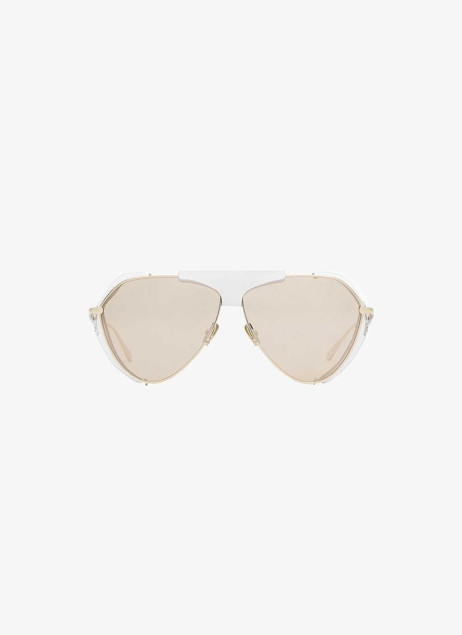 Accessories Alaïa | Aviator Sunglasses In Metal And Leather