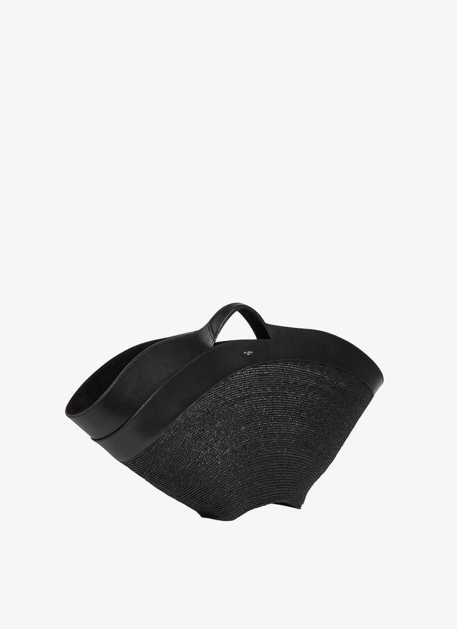 Bags Alaïa | Large Kahima Bag In Calf Leather And Straw