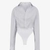 Ready-To-Wear Alaïa | Striped Poplin Shirt Bodysuit