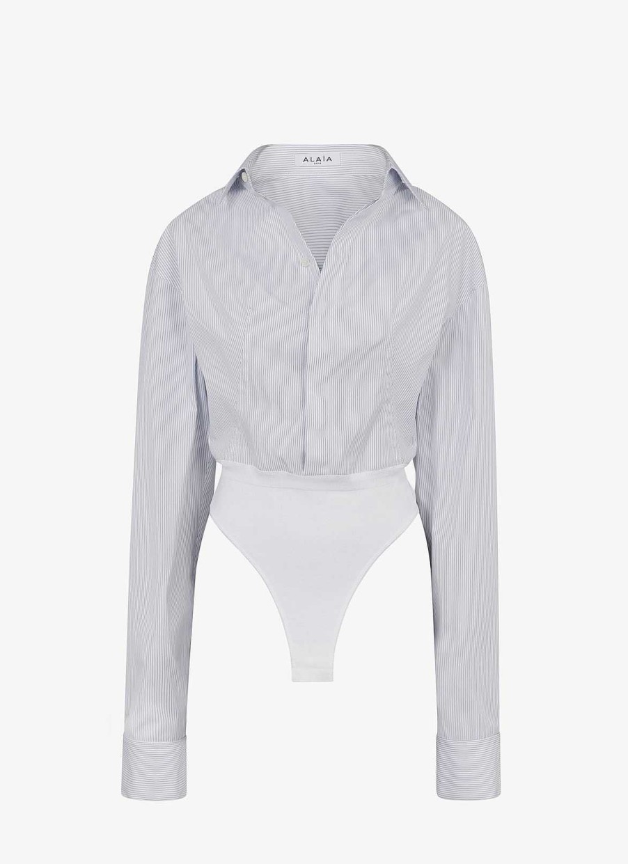 Ready-To-Wear Alaïa | Striped Poplin Shirt Bodysuit