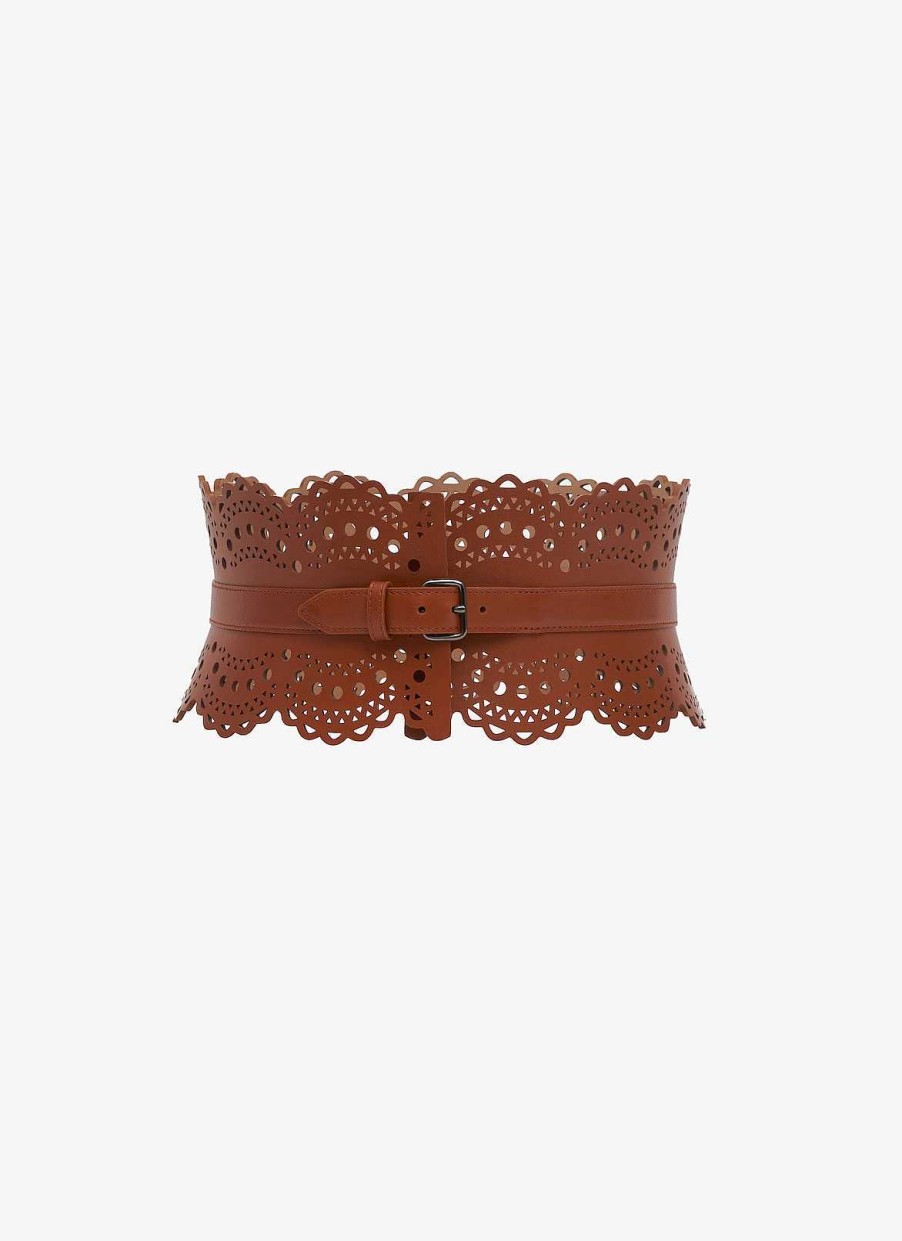 Accessories Alaïa | Bustier Belt In Luxurious Vienne Calfskin With Waves